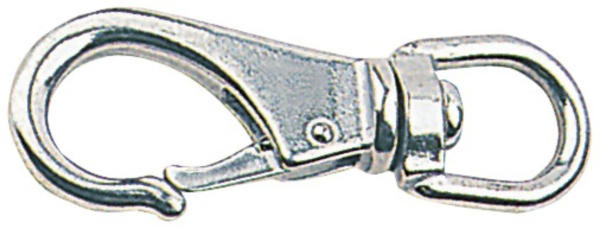 Osculati Karabinerhaken mit Wirbelöse, Länge 82 mm