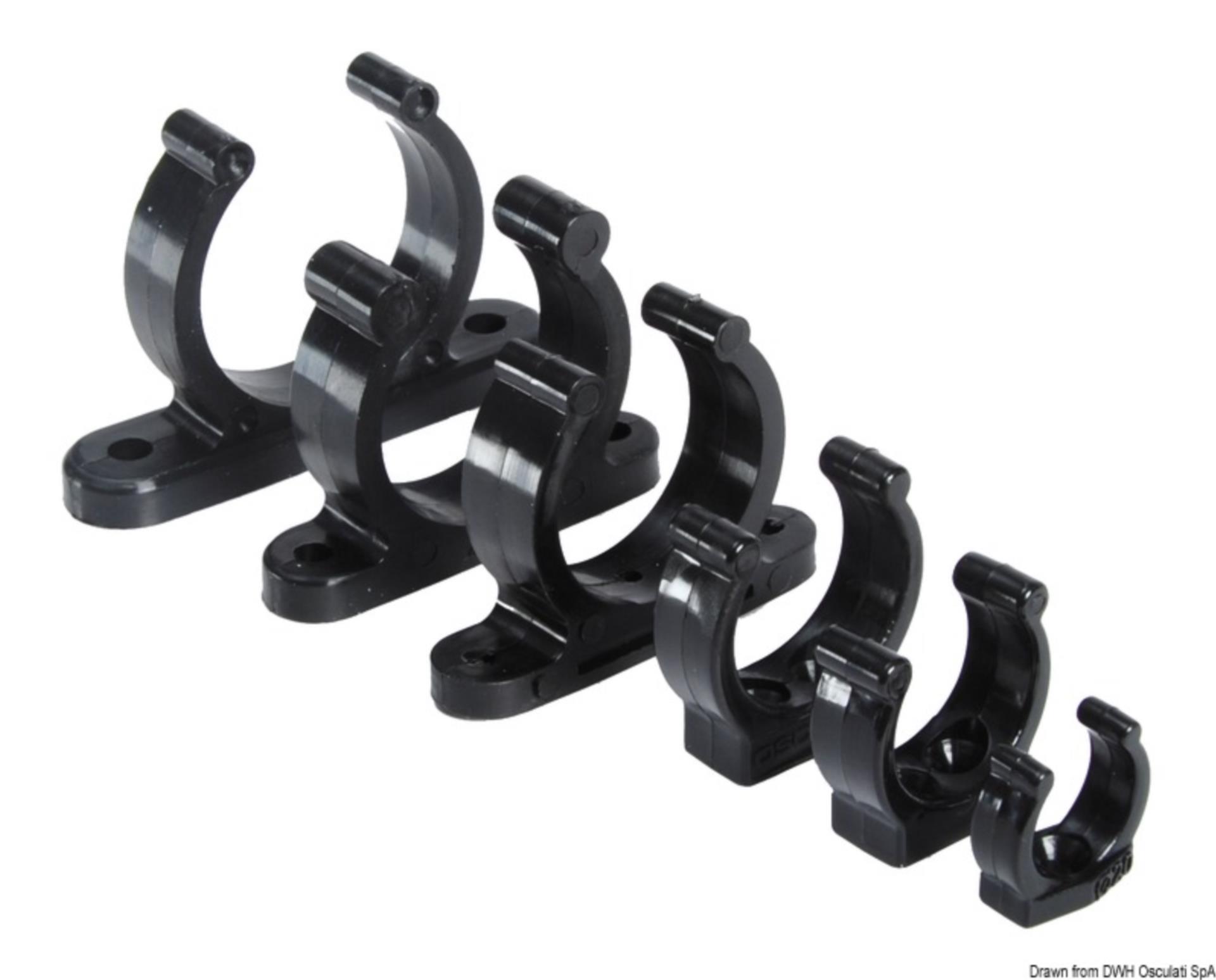 Osculati Federklemme 30 mmØ, schwarz (2er Pack)
