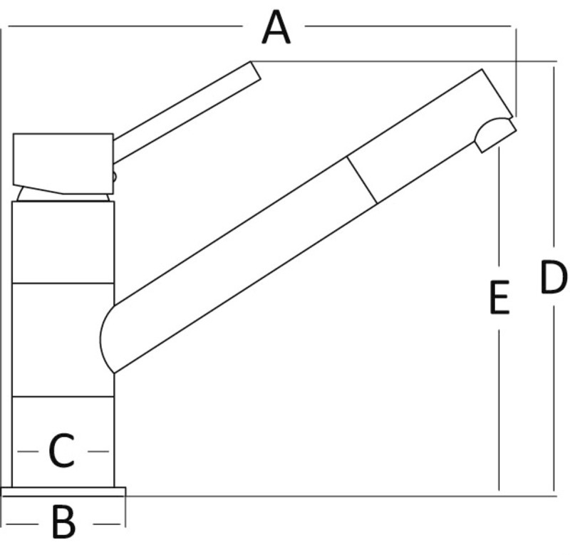 Osculati Wasserhahn Diana, lang (165 x 180 mm)