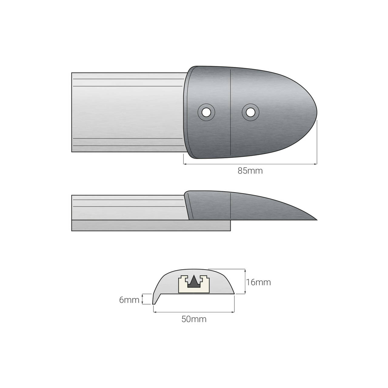 Wilks Scheuerleiste Click 50 mm weiß