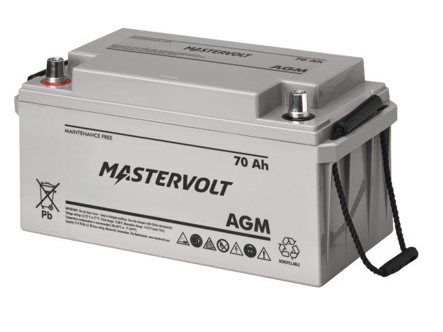 Mastervolt AGM Batterie, 70 Ah (348 x 167x 178 / 181mm, 22 kg)