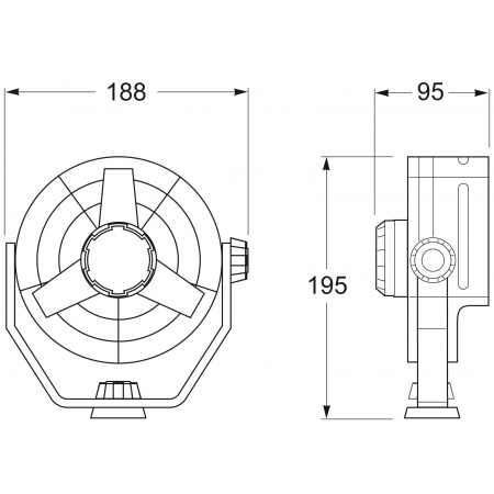 Hella Marine Lüfter TURBO, schwarz mit Klemmhalter