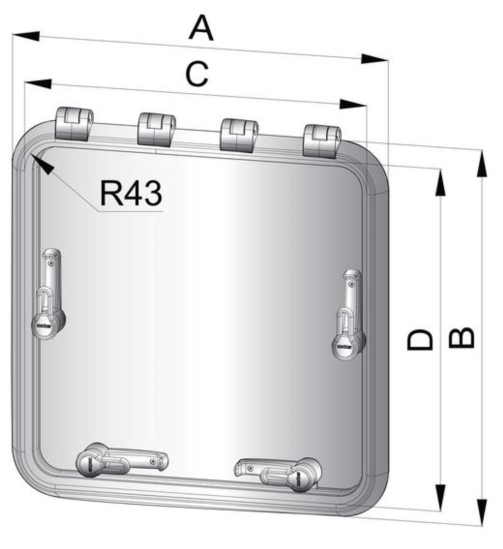 Vetus Magnus Decksluke Typ2626, außen 312x312mm Vetus Magnus Decksluke Typ2626, außen 312x312mm