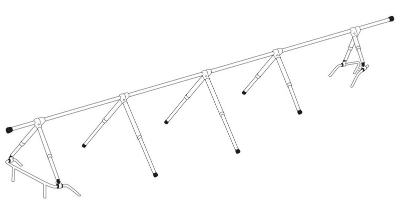 NOA Decksgestell für Abdeckplanen, Schiffe 11 - 13 m