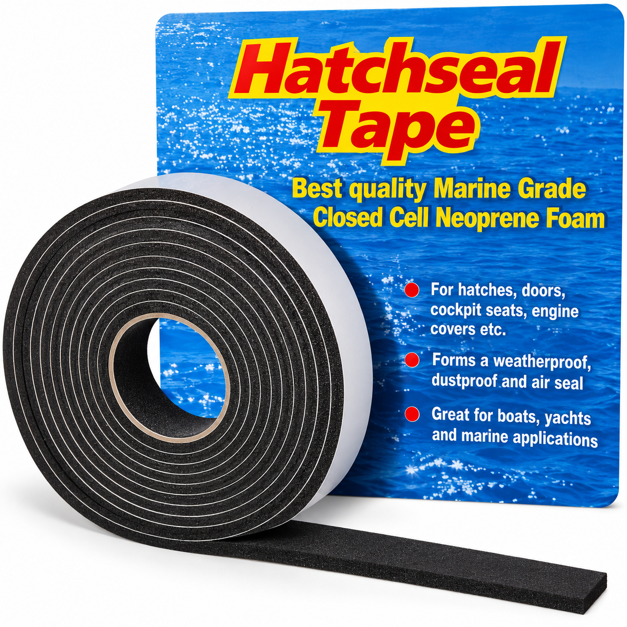 Yachticon Neopren Dichtungsband, 3 mm x 19 mm (3 Meter)