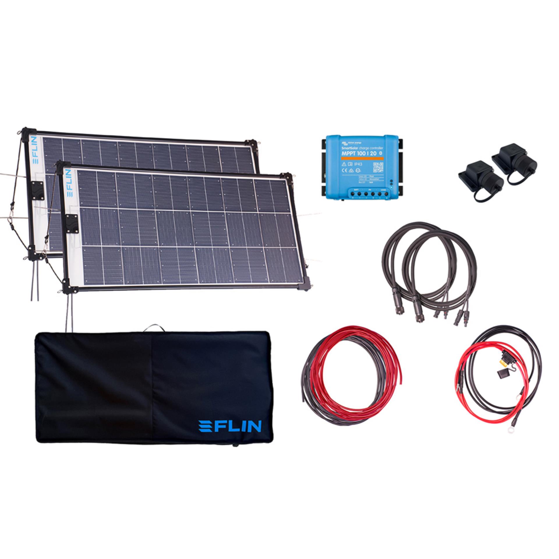 FLINsolar FLINset 2 2 x 100W Solarmodul Kompletset Reling