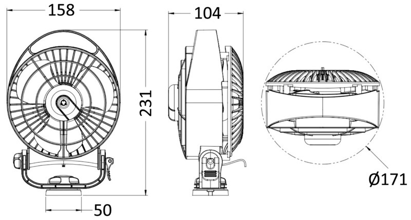 Caframo Ventilator Bora II 12 / 24 V , weiß
