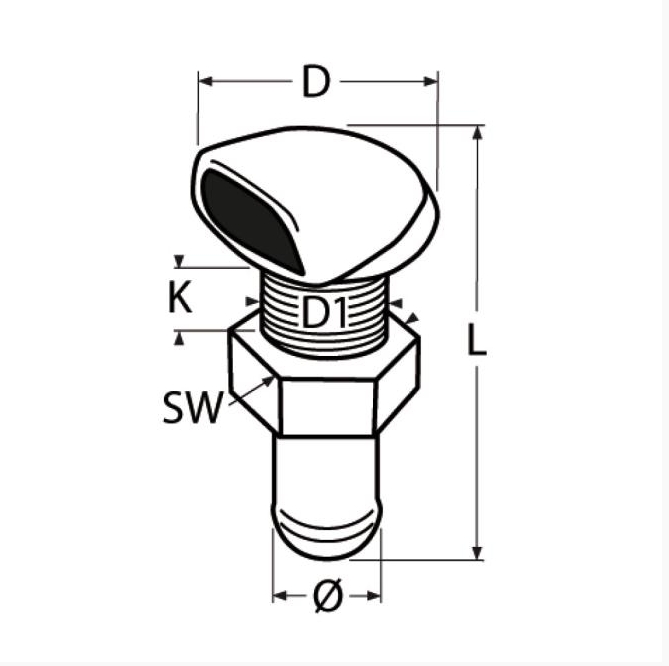 Marinetech Tankentlüfter, 90° 16"