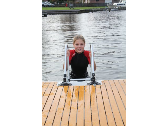 Lankhorst Steck- und klappbare Badeleiter aus Aluminium, 81 x 36 x 21 cm