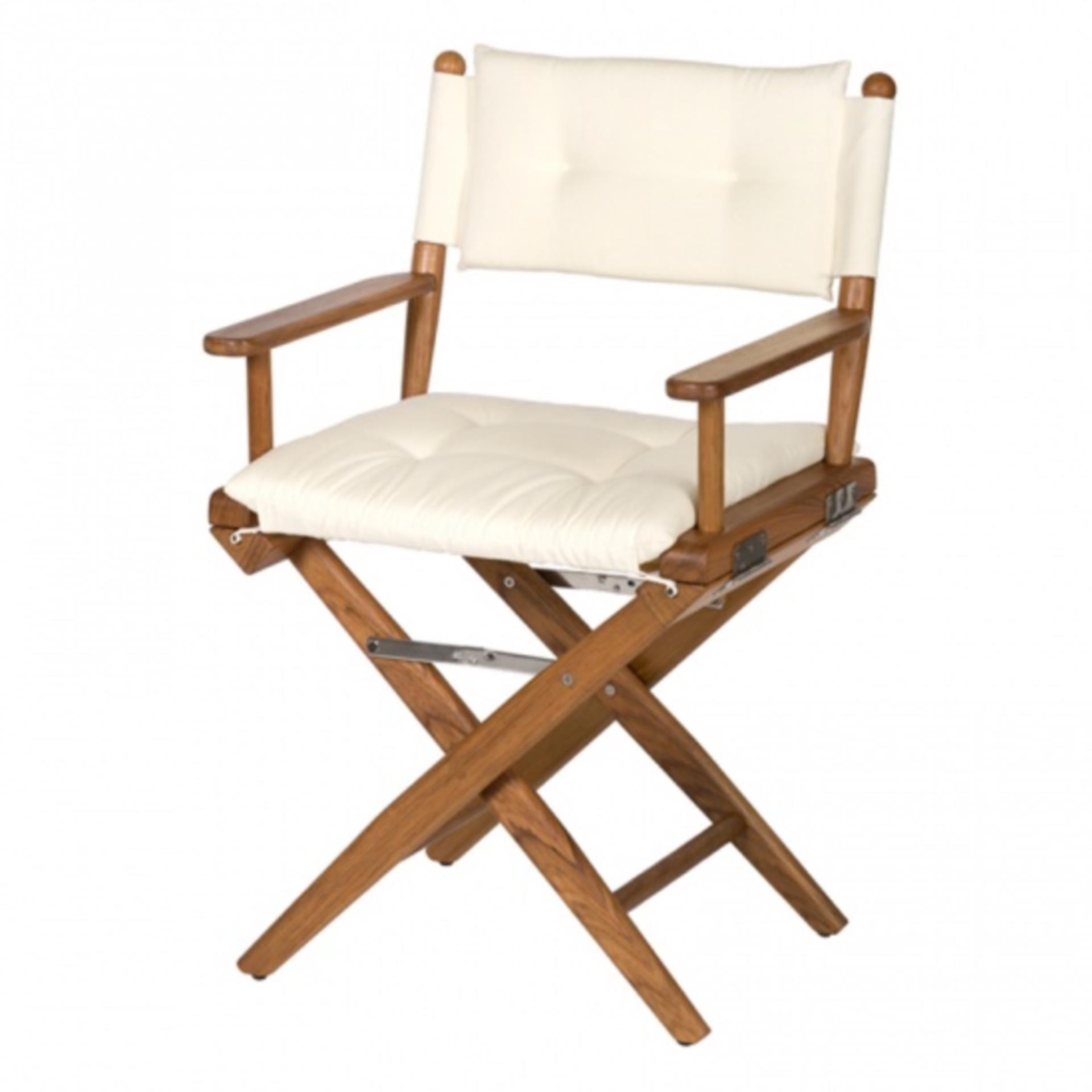 ARC Marine Teak Stuhl einfarbig geölt, Sand, Edelstahl Beschläge