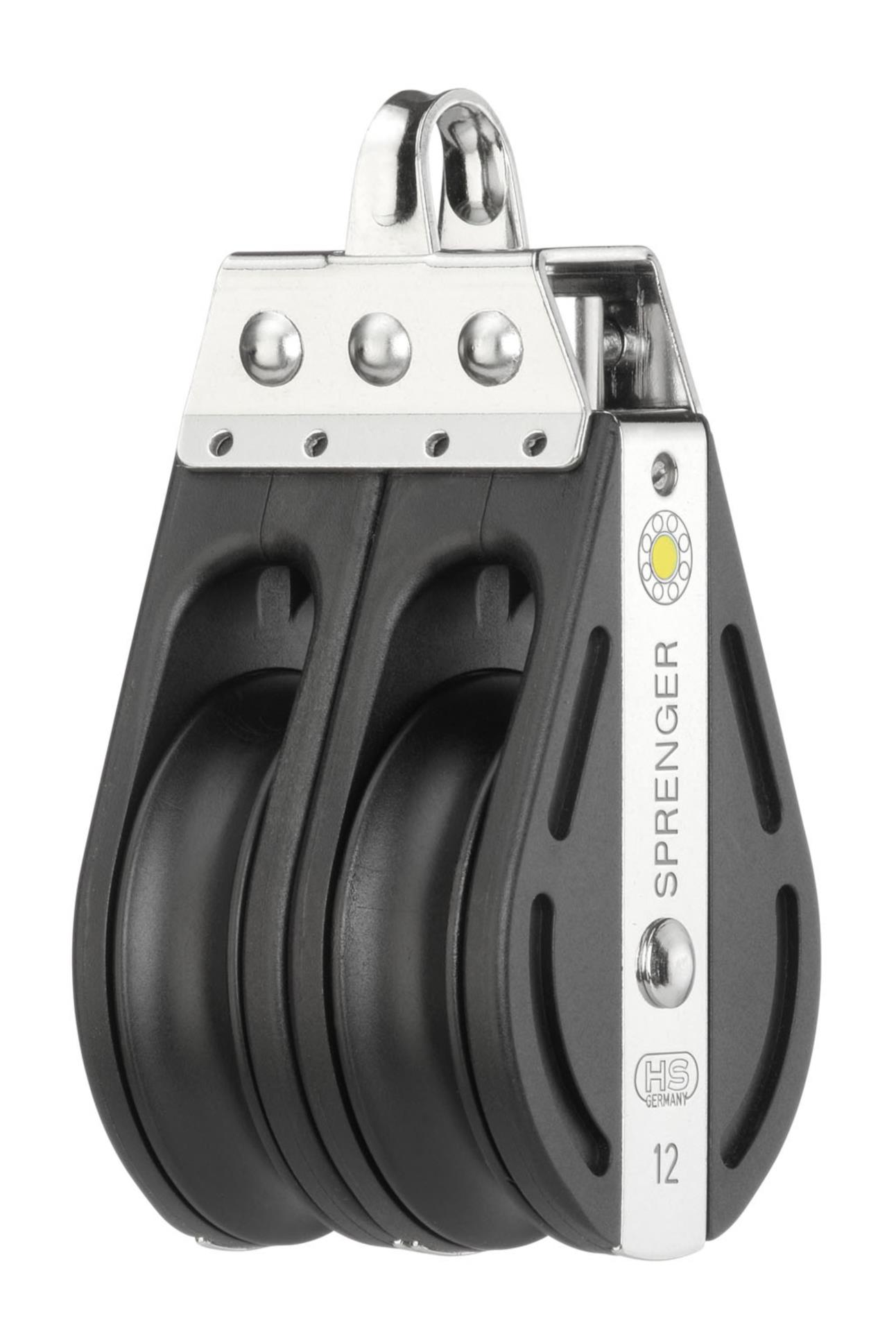 Sprenger S-Block Gleitlager 12 mm - 2 Rollen, durchgehender Bügel