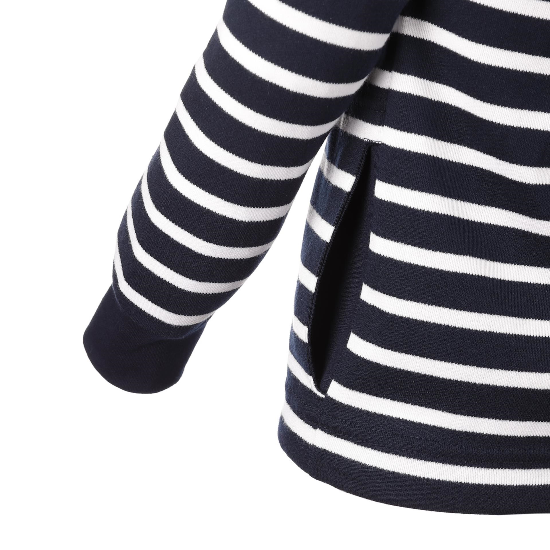 Modas Kinder-Kapuzenshirt mit blauen Streifen, 98/104