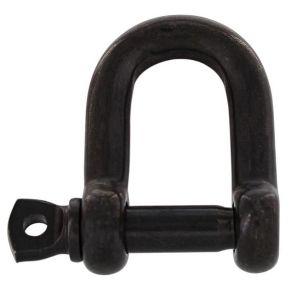 Marinetech Rundschäkel, A4, 8 mm, PVD schwarz matt beschichtet