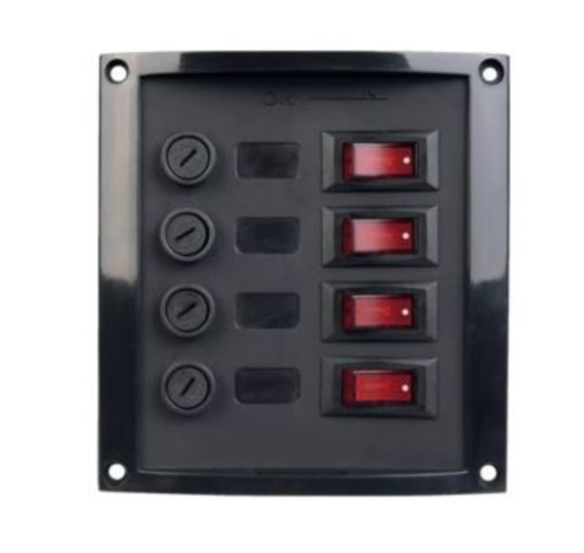 Talamex Schalttafel mit 4 Schaltern, Kunststoff