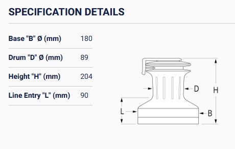 Andersen Winch 46ST, 2-Gang, 180mmØ x 205mm