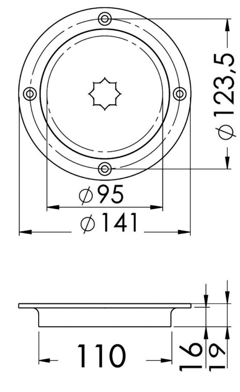 Osculati Inspektionsluke Edelstahl, 141 / 95 mmØ