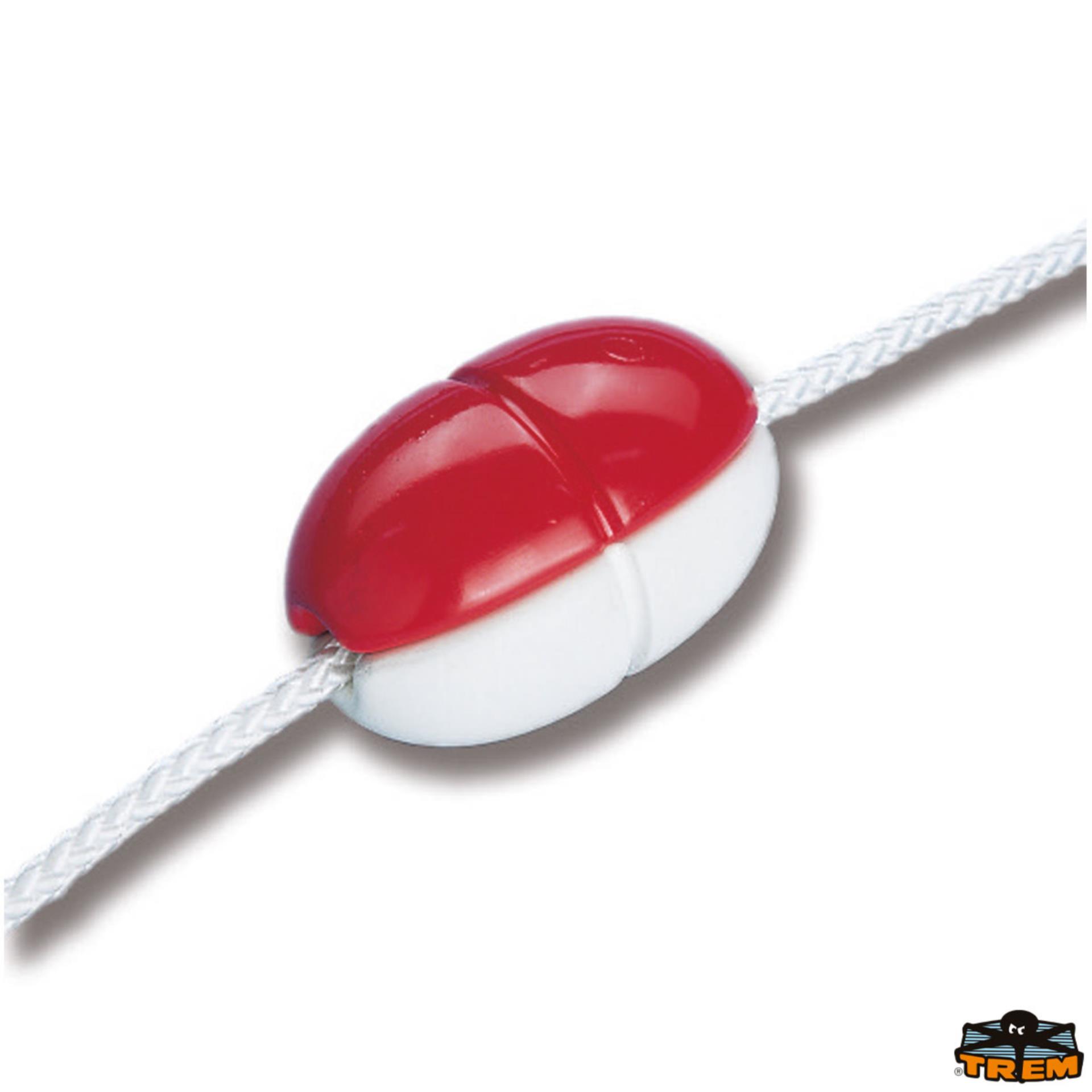 Trem Markierungsschwimmer weiß / rot, ovale Form