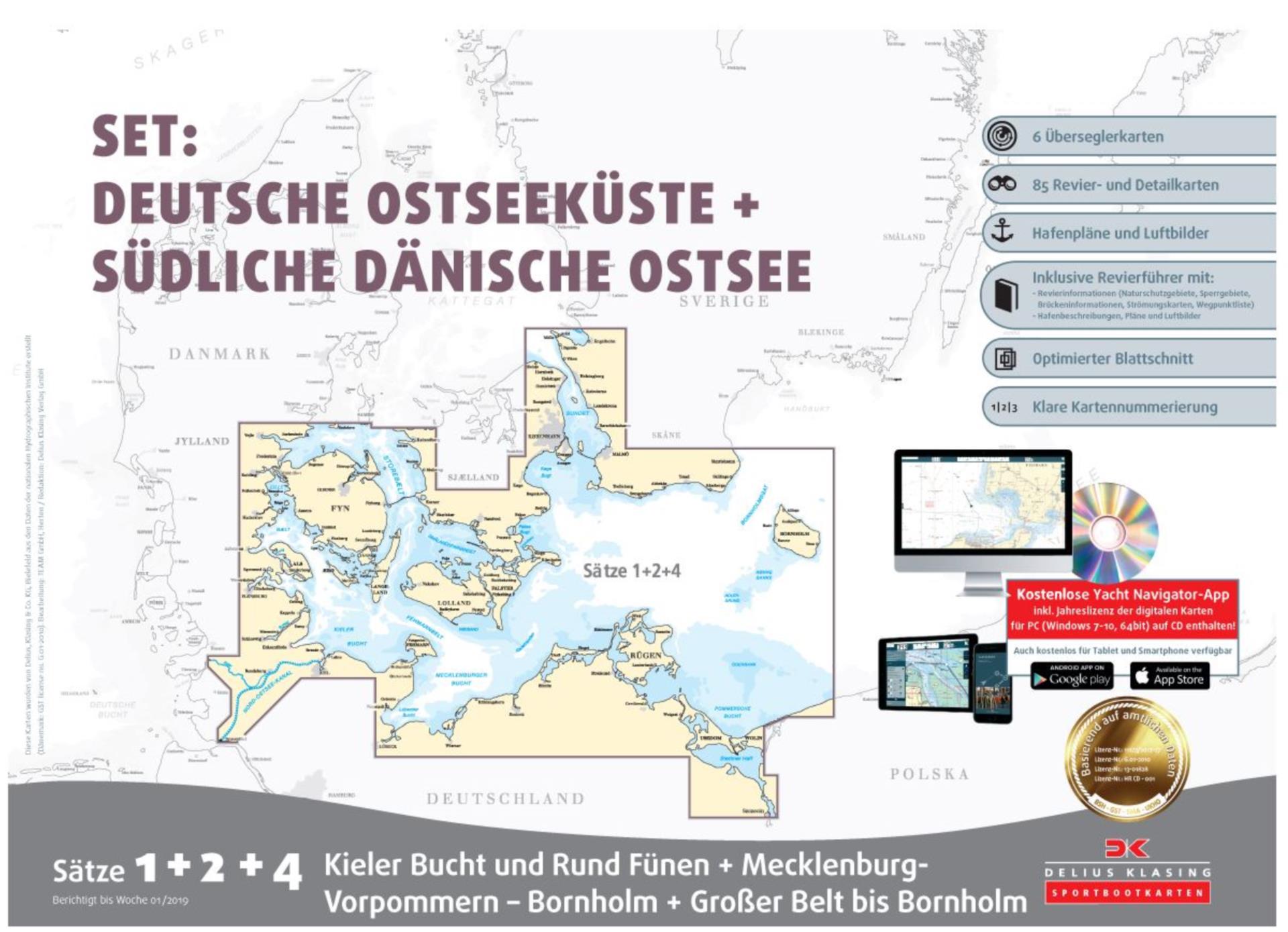 Delius Klasing Sportbootkarten-Pack Band 1+2+4