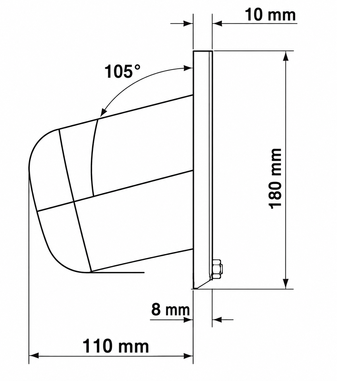 Osculati Staufach mit Verschluss, 470 x 180 x 110 mm