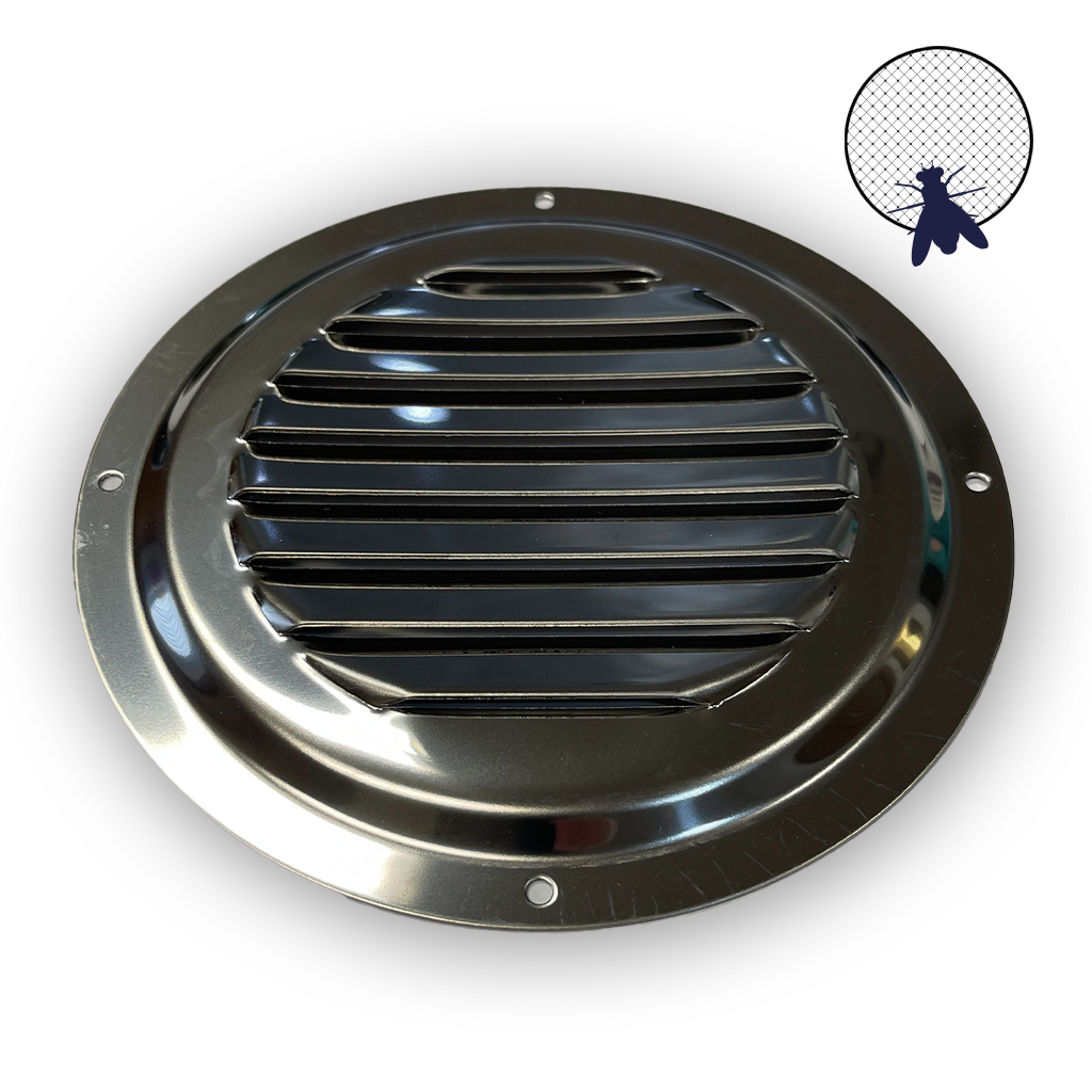 Osculati Lamellenlüfter Edelstahl, rund 152 mmØ mit Fliegengitter