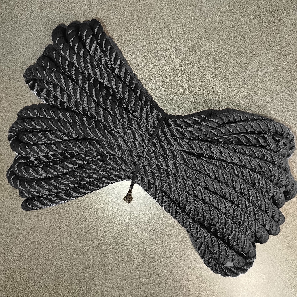 Liros Festmacher schwarz 10 mmØ x 10 Meter, Auge 40 cm (BL 2000 kg)