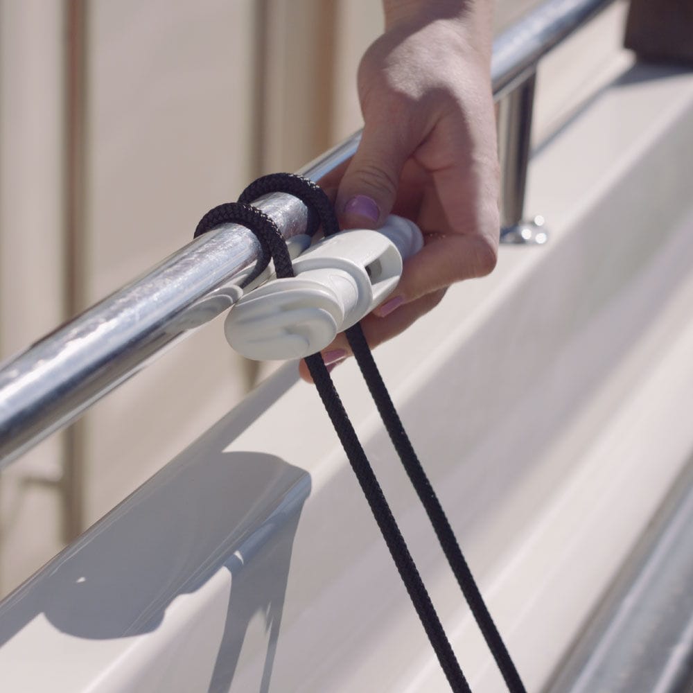 Bukh Snubber Fenderleinen Schnellverschluss weiss, 5 - 8 mmØ (Paar)