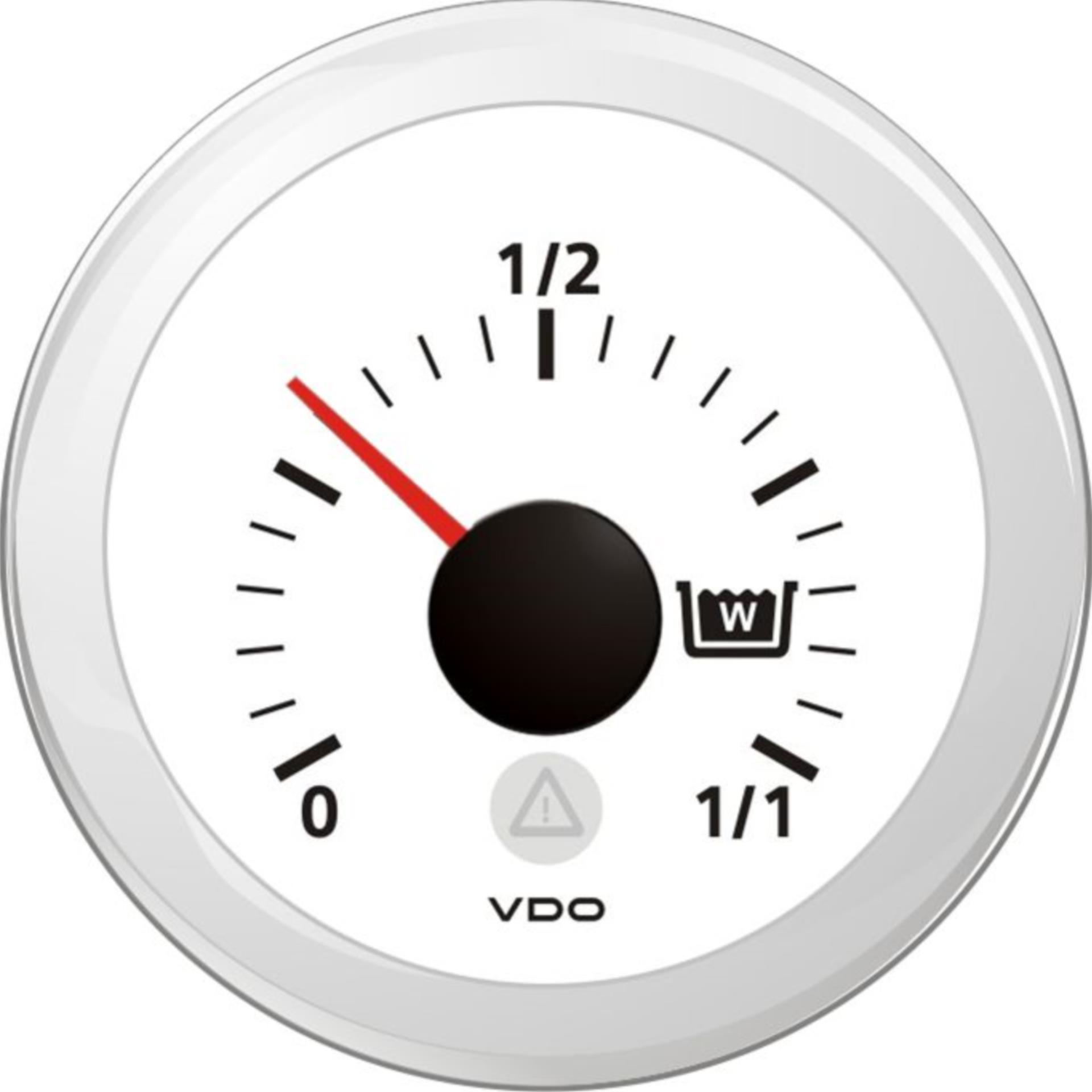 VDO Schmutzwassertankanzeige 52mmØ 12V, weiß