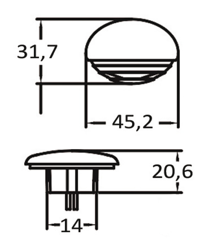 Osculati LED Orientierungslicht, weiss mit blauem Licht