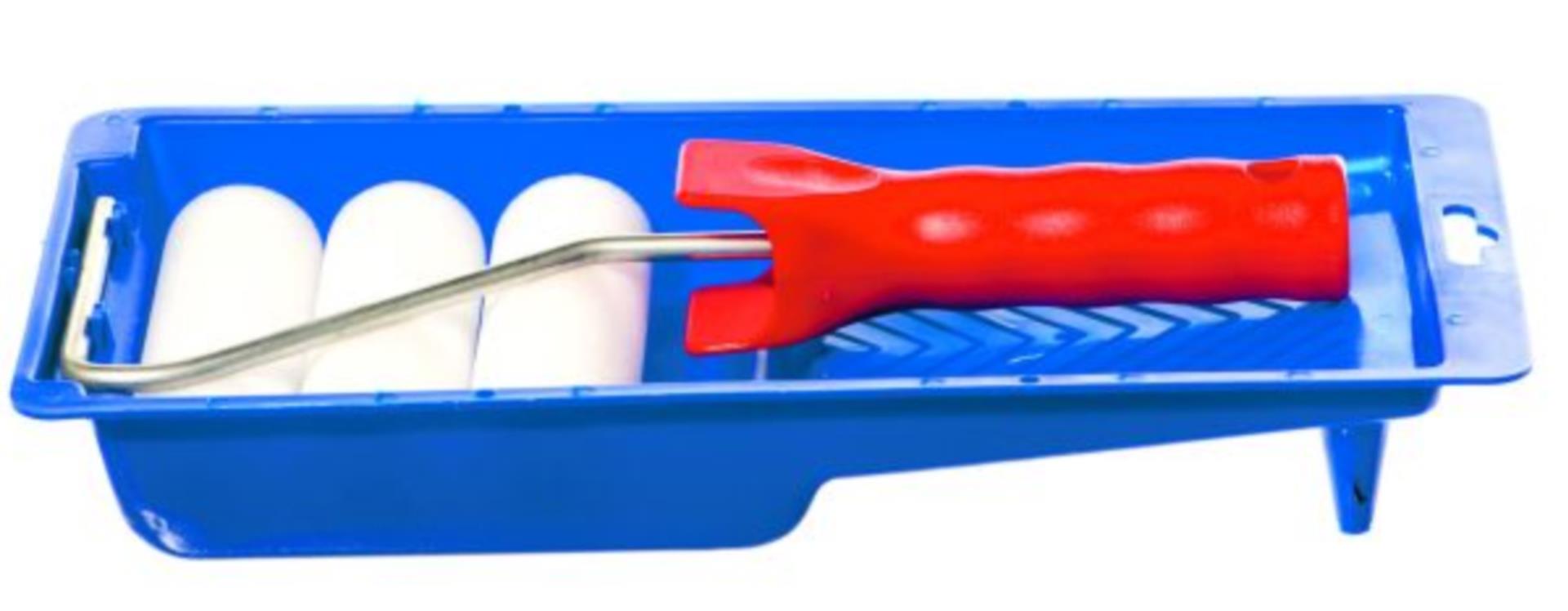 Malerset; Wanne, Rollenhalter, Schaumrolle