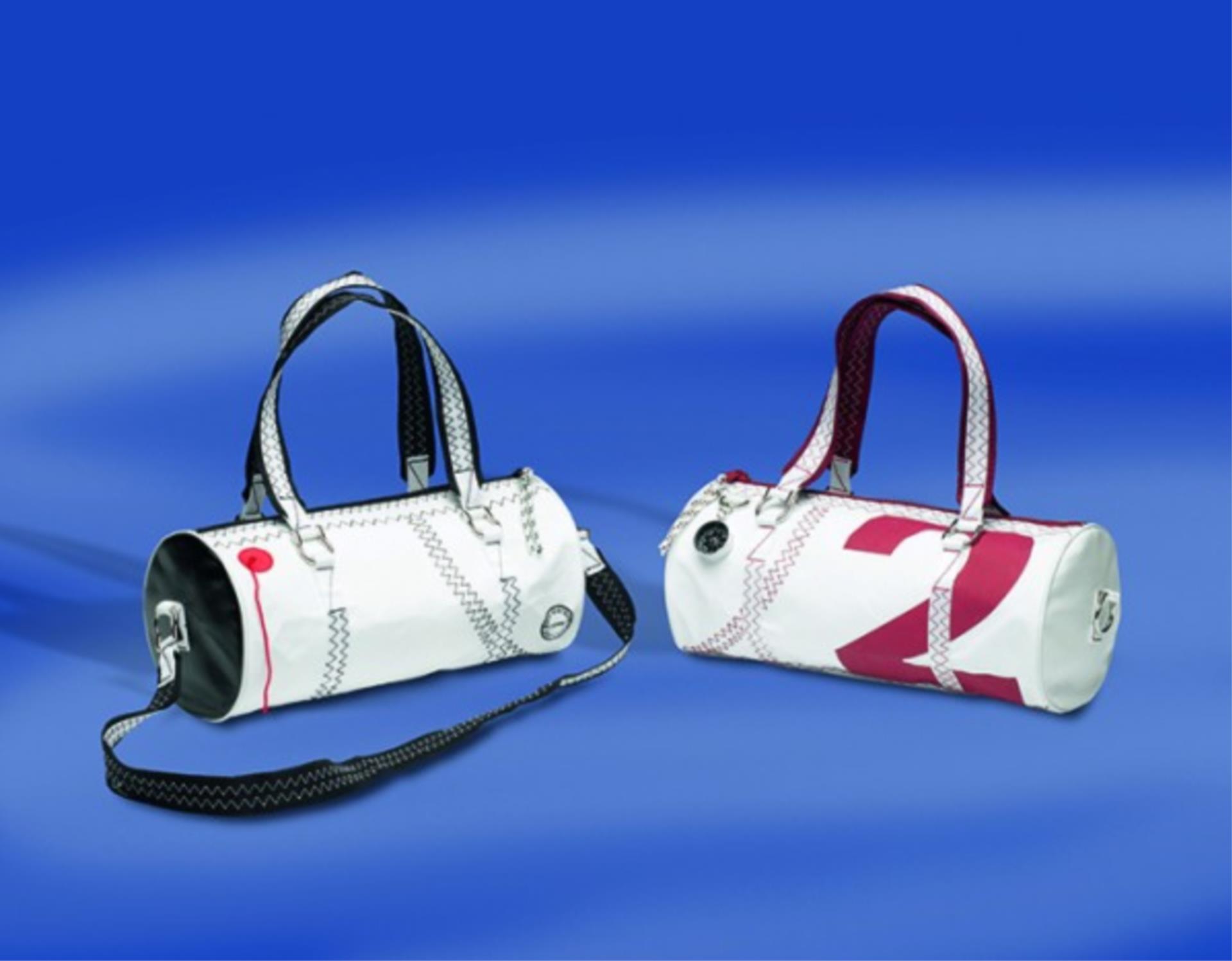 Sea Lady Runde Schultertasche Damen mit Leder weiß/ schwarz