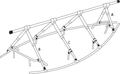 NOA Decksgestell Extra für Abdeckplanen, Schiffe bis 10 Meter (4 St.)