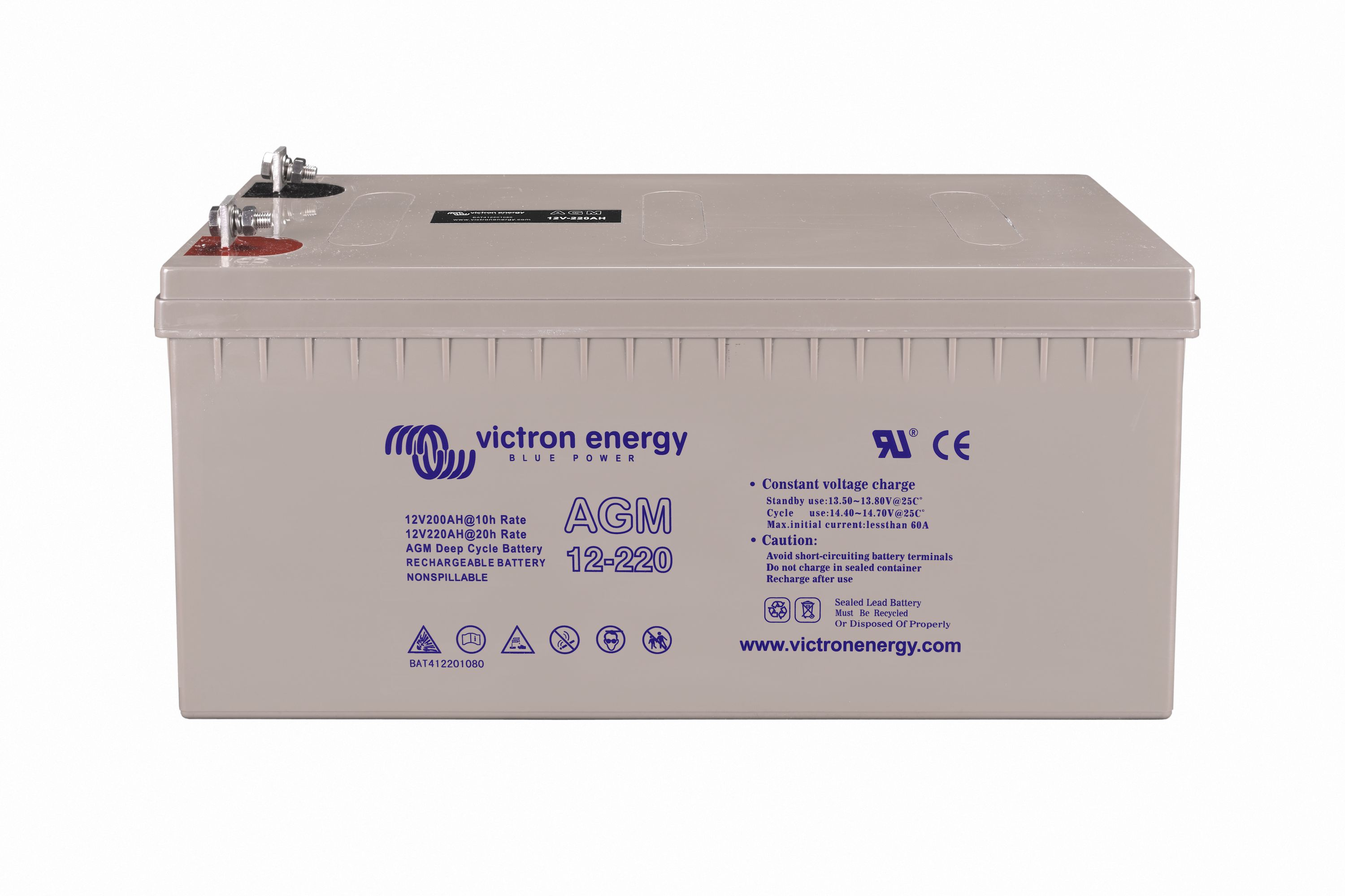 victron energy Victron AGM 12V/240Ah Deep Cycle Batt. mit Gewindeeinsatz M8
